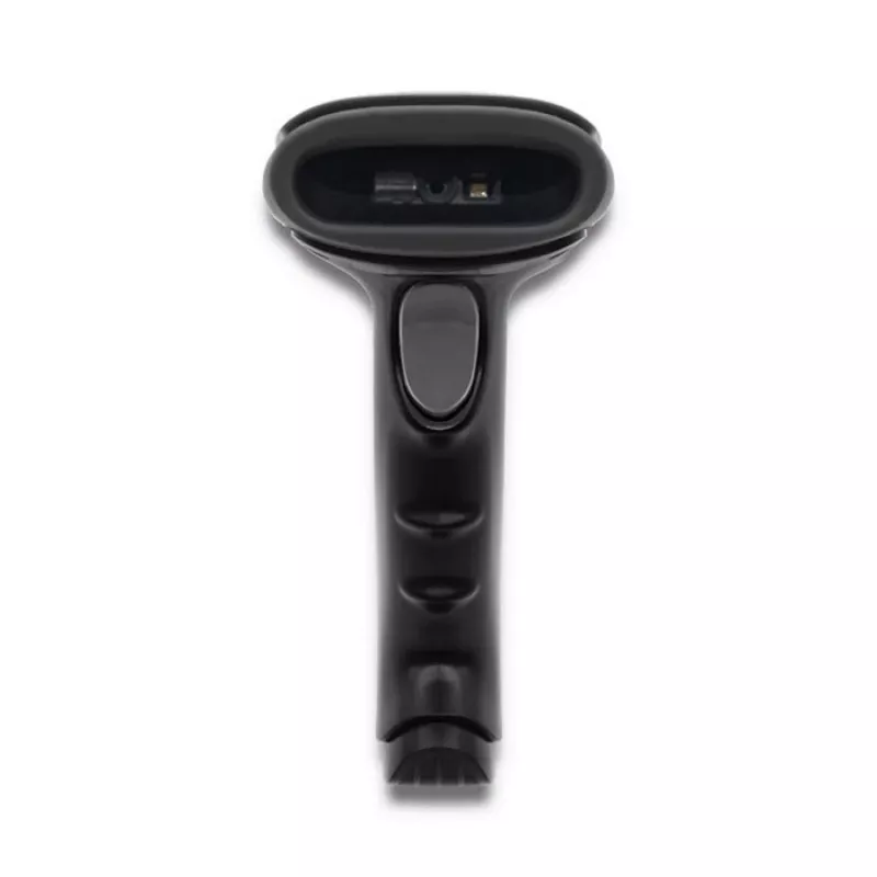 Pihustatav vöötkoodilugeja QOLTEC 50868 — 1D/2D laserskanner, USB-juhtmega ja juhtmevaba, töökaugus 600 mm, must