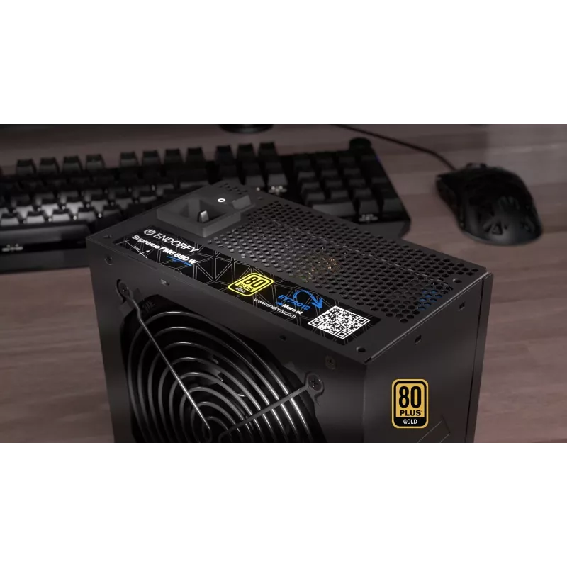 Toiteplokk ENDORFY Supremo FM6 850 W, 24-kontaktiline ATX, täielikult modulaarne, 80 PLUS Gold, 120 mm ventilaator, must