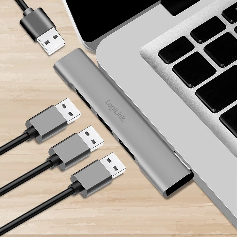 LogiLink USB 3.2 Gen1 jaotur 4-pordiline USB-C 1x USB3.0 AF 3x USB2.0 AF UA0437