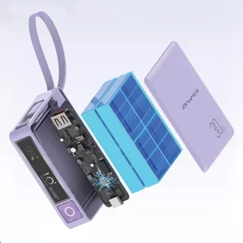 Powerbank 10000mAh 30W P87K integreeritud USB-C-ga