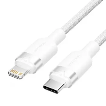 Lightning-kaabel Vention LALWH — 2 m, Lightning USB-C-le, valge
