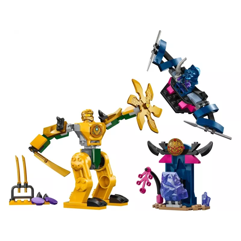 LEGO NINJAGO Arini lahingumehha märulifiguur ninjamänguasi 4+ aastastele poistele-tüdrukutele ja lastele, Dragons Rising komplekt koos Arini minifiguuri ja mini Kataga