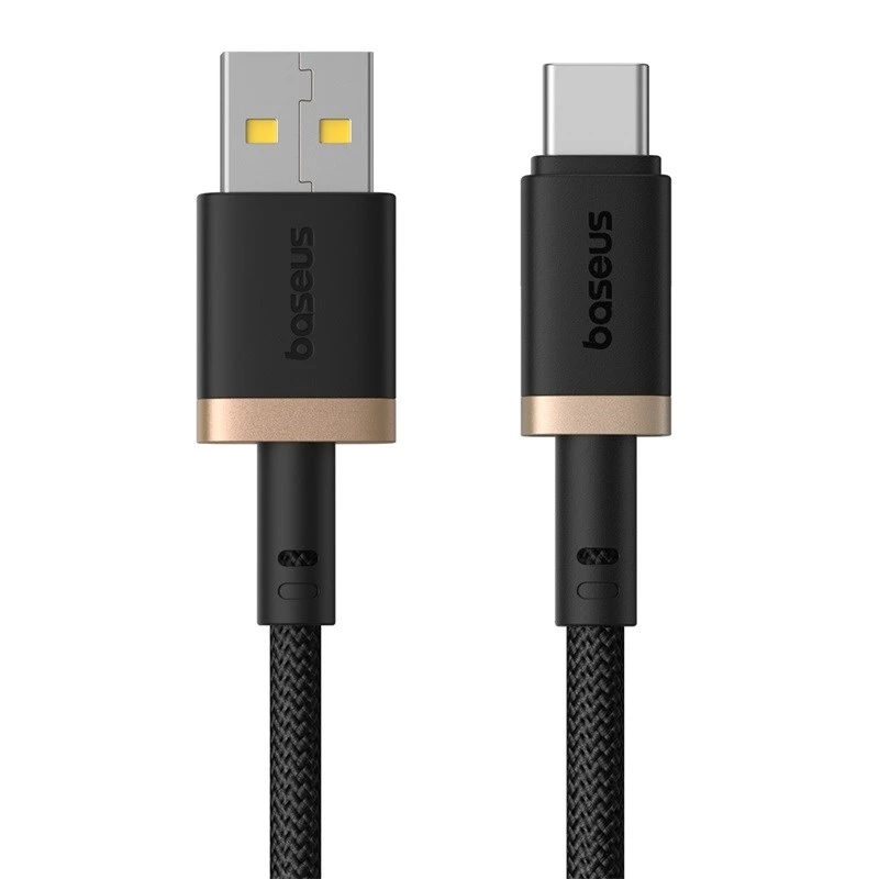 Baseus Dura USB tüüp A kuni tüüp C 60 W kiirlaadimiskaabel 2 m Must, Kuldne