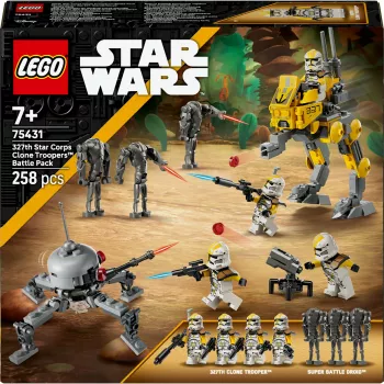LEGO Star Wars komplekt 327th Star Corps Clone Troopers Battle 75431 — 258 osa, 7 minifiguuri, vanus 7+