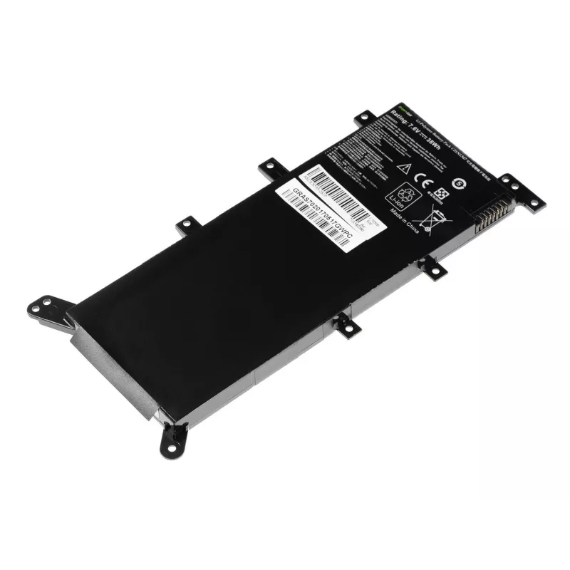 Sülearvuti aku roheline Cell ASUS A555 F555 K555 R556 X555 jaoks, LiPo 4000 mAh, 7,6 V, 4 elementi, must