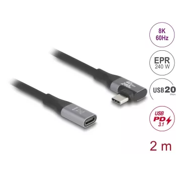 USB-kaabel DeLOCK 81148 2m USB C Must 20 Gbit/s