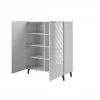 Riiulikapp cama meble ABETO 100,5 x 40 x 121,5 cm valge/läikvalge, põrandal seisev seinakapp