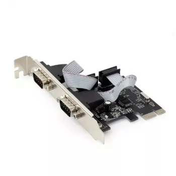 Sisemine jadaliidese adapter GEMBIRD SPC-22 PCIe RS-232 madalaprofiililine, WCH382, 16000 Kbit/s, 67×120×20 mm, must