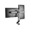 Tripp Eaton Tripp Lite seeria kahe ekraaniga monitori käsi koos lauaklambri ja läbiviiguga – kõrguse reguleerimine, 17–27-tollised monitorid – kinnituskomplekt – 2 LCD-ekraanile – teras – must – Sc