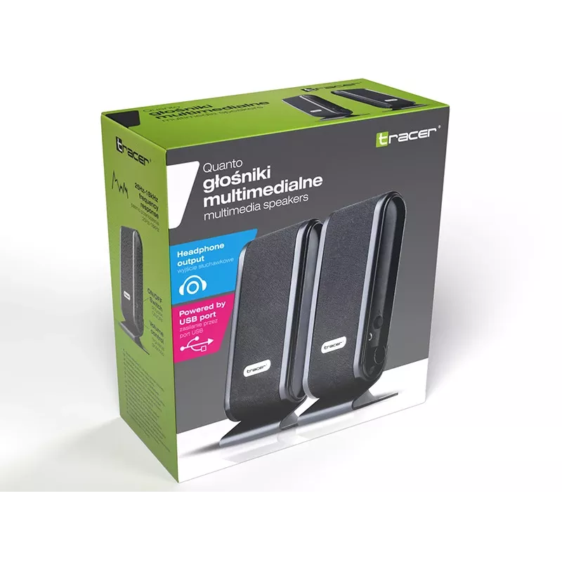 Kõlarid 2+0 Quanto Black USB