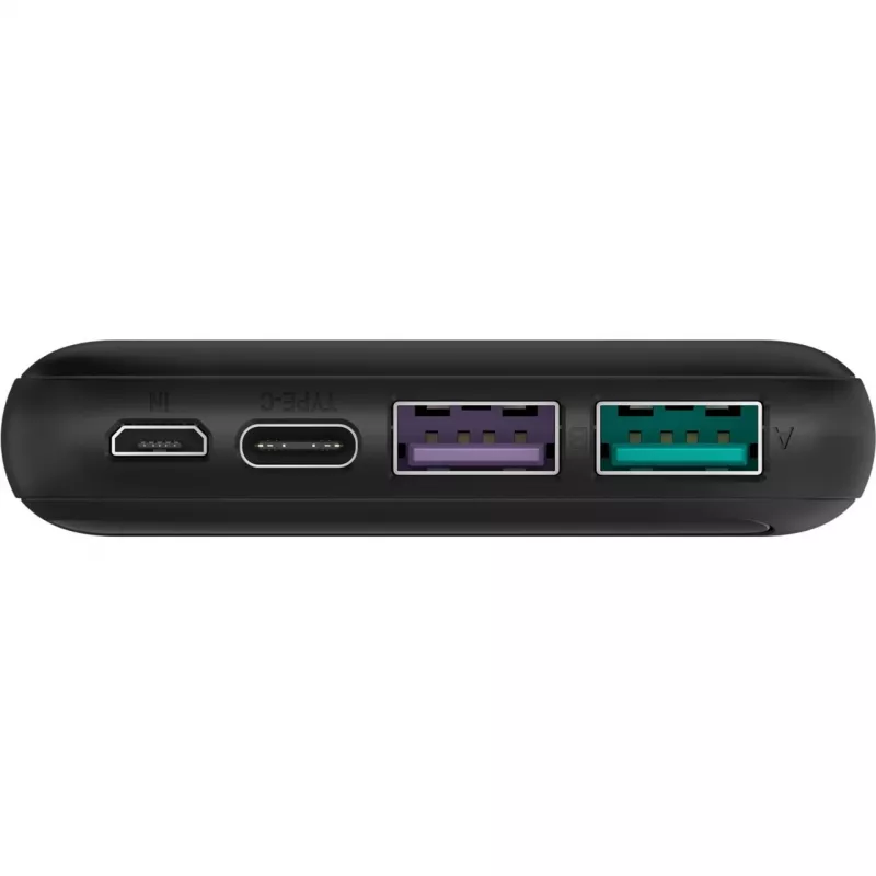 Kiirlaetav toitepank 10 000 mAh (must, USB-C PD, QC 3.0)