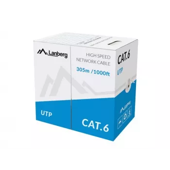 LANBERG võrgukaabel Cat6 U/UTP LCU6-11CU-0305-S, 305 m, 23 AWG, hall, HDPE-kest