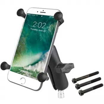 RAM Mounts X-Grip suure telefoni kinnitus mootorratta lenkstange klambrile, must