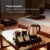 Adler AD 1354 Hotelliveekeetja roostevabast terasest 1,2 L + kandik tassidega must, teras