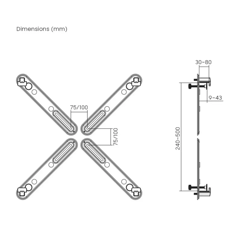 Adapter ilma VESA-aukudeta ekraanidele MC-990