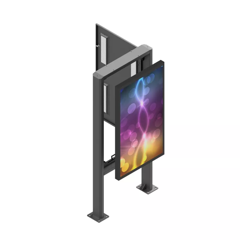 Reklaamekraani korpus Edbak POK101 terasest must portree 862x200x1981mm