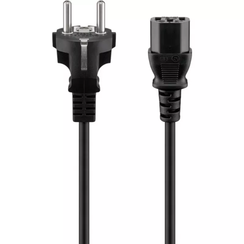 Goobay IEC-juhe 5 m must pistik tüüp F IEC C13 H05VV-F3G