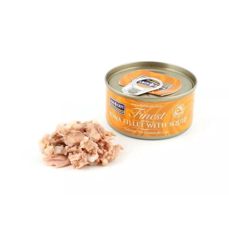 FISH4CATS tuunikalafilee kalmaariga - märg kassitoit - 70 g
