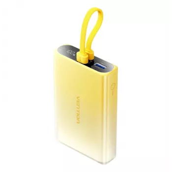 Vention 10000mAh toiteplokk LED-ekraaniga, USB-C + Lightning + USB-A, 22.5W (kollane)