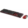 Klaviatuuri ja hiire komplekt Renkforce RF-DS-RETRO QWERTZ Must Punane — juhtmega komplekt QWERTZ-paigutusega