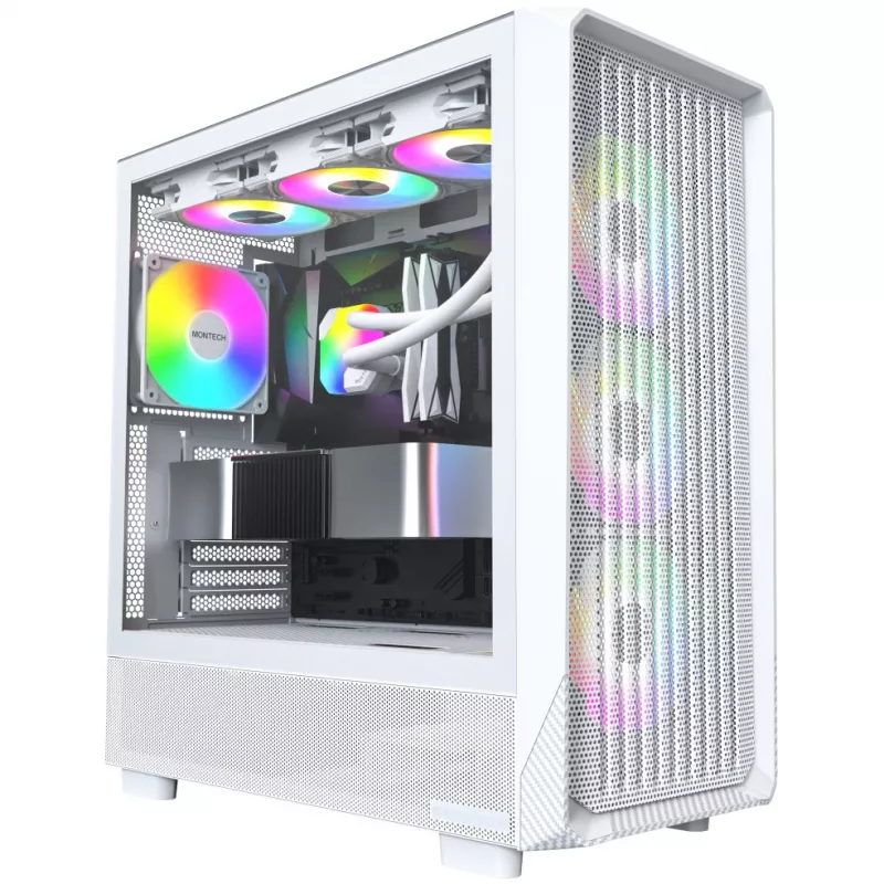 PC Case Montech X5 Midi Tower Valge ATX 3x140mm Fans