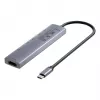 USB-C jaotur Unitek H1124AGY01 100W PD, HDMI 2.0, 2x USB‑A, 2x USB‑C, SD/microSD lugejaga — alumiinium