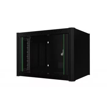 Seinakinnitusega rack LOGON RWM06U45BL 6U Must Võtmelukuga Kaablihaldus