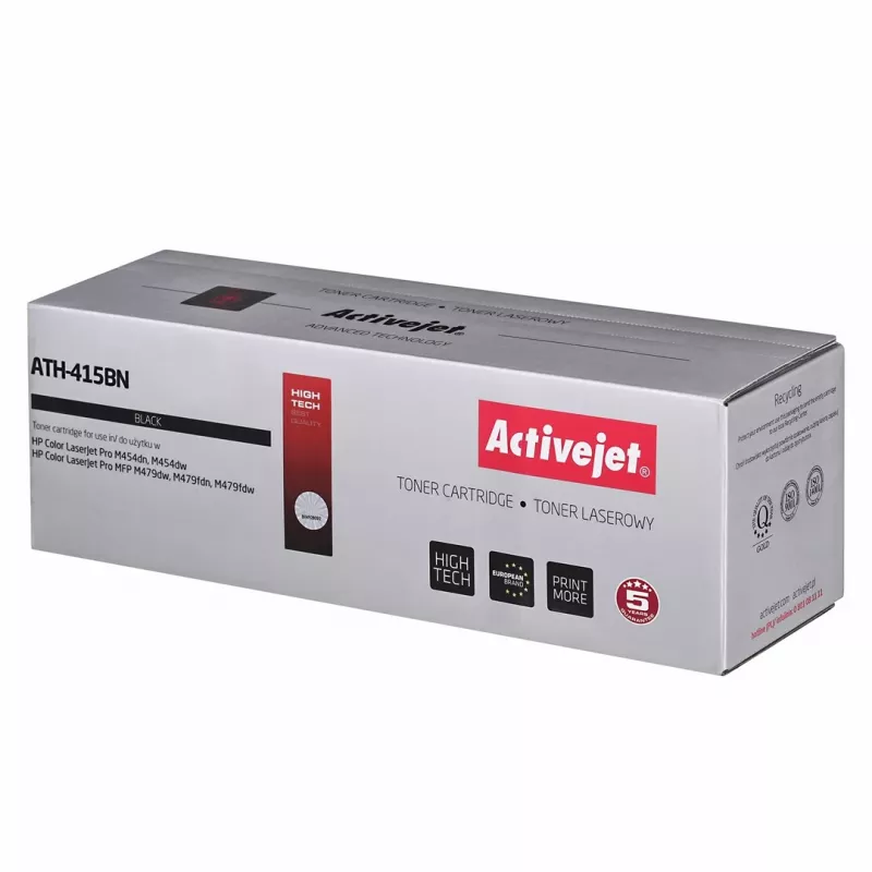 Activejet ATH-415BN toonerikassett (HP 415A W2030A asendus; Supreme; 2,400 lehekülge; must) koos kiibiga