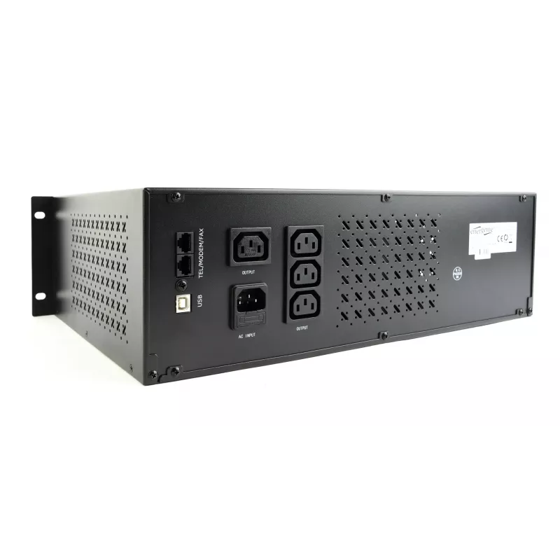 Gembird - Racki UPS 19'' 3.4U 1500VA, 4x IEC 230V väljund, IEC14 sisend, RJ11, USB, LCD Line-Interactive 1.5 kVA 900 W 4 pistikupesa