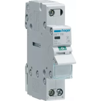 Elektrilüliti Hager SBT116 1P, 440 V, 50–60 Hz, hall, 17,5 mm