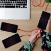 UNITEK C4049RD USB-kaabel 1,2 m USB A USB C/Micro-USB B/Lightning Punane