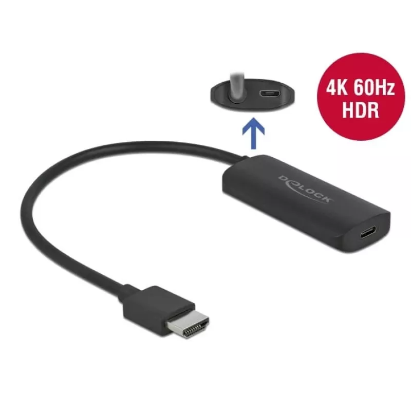 Adapter HDMI-A-pistik USB USB-C emasele DeLOCK 63251