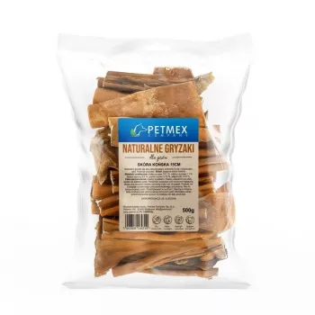 Koerte närimiskont PETMEX Horse Skin 500 g — looduslik ühe koostisosaga hobuse närimiskont hambahoolduseks, monoproteiin, gluteeni- ja sojavaba