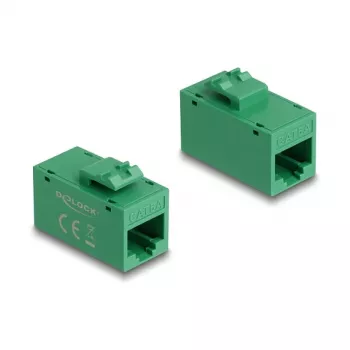 Keystone moodul DELOCK 90640 — lame RJ-45 sisu, roheline, 16,2×30×20,5 mm