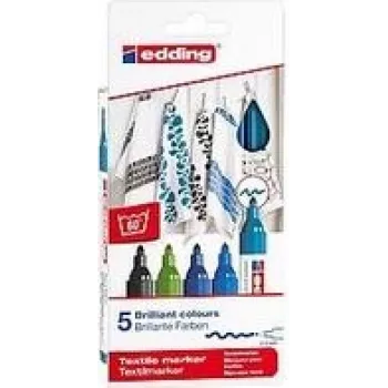 Markerikomplekt Edding 4500 — 5 tk, ümarots, mitmevärviline