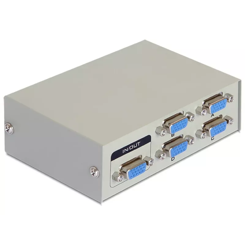 DeLock Switch VGA 4 port manual bidirectional - ekraani lüliti - 4 x VGA - lauaarvuti (87635)