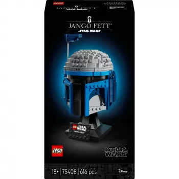 Kogutav LEGO Star Wars kiivri aksessuaar Jango Fett 75408 — 616 tükki, 210×120×110 mm väljapanekumudel