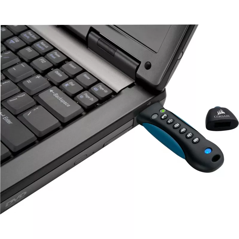 CORSAIR Flash Padlock 3 128GB turvaline USB 3.0 mälupulk klaviatuuriga Secure 256-bit riistvaraline AES krüptimine
