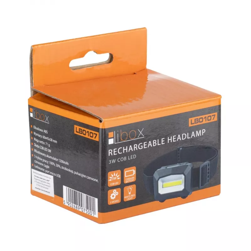 Libox LB0107 taskulamp must peapaela-kinnitusega LED-lamp