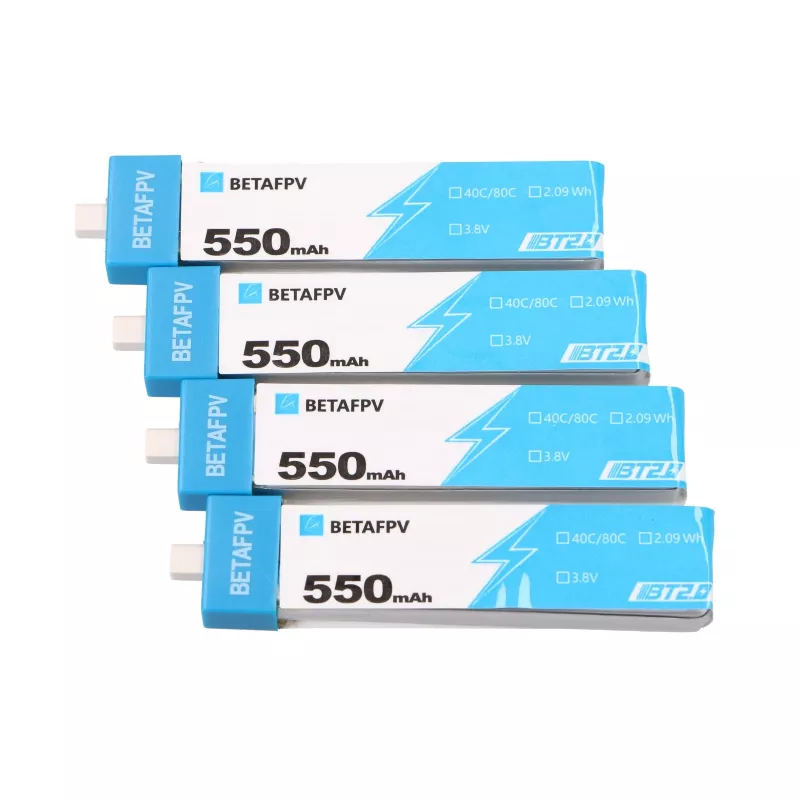 BetaFPV BT2.0 1S drooniaku komplekt 4 tk, 550 mAh, 3,8 V