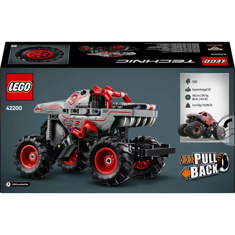 LEGO TECHNIC 42200 Monster Jam™ ThunderROARus™ tagasitõmbega veoga