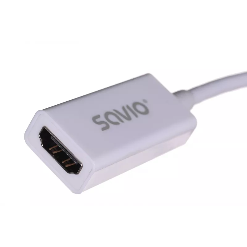 Videokaabli adapter SAVIO Mini DisplayPort (isane) HDMI tüüp A (emane) 0,2 m, valge