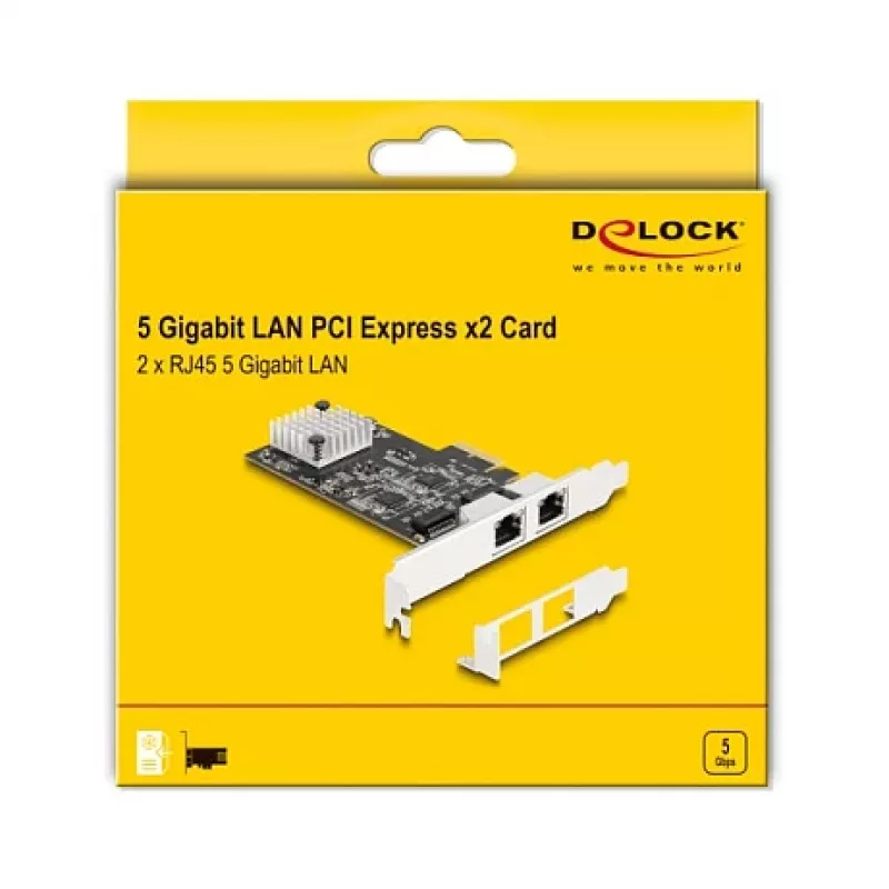 DeLOCK 81261 PCI Express x2 võrgukaart, 2 x RJ45 5 Gigabit LAN