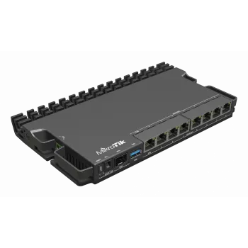 Juhtmega ruuter MikroTik RB5009UPR+S+IN — 8x RJ-45 PoE porti, 2,5GbE, SFP+ pesa, RouterOS