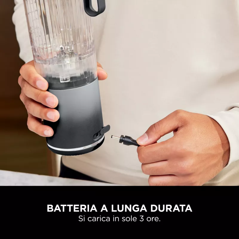 Ninja BC251EUGY kaasaskantav blender, 0,57 L kann, 11,1 V aku, roostevabast terasest terad, läbipaistev/hall