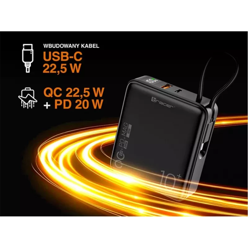 Kaasaskantav laadija Tracer Scout 10000 mAh MAG+PD+QC