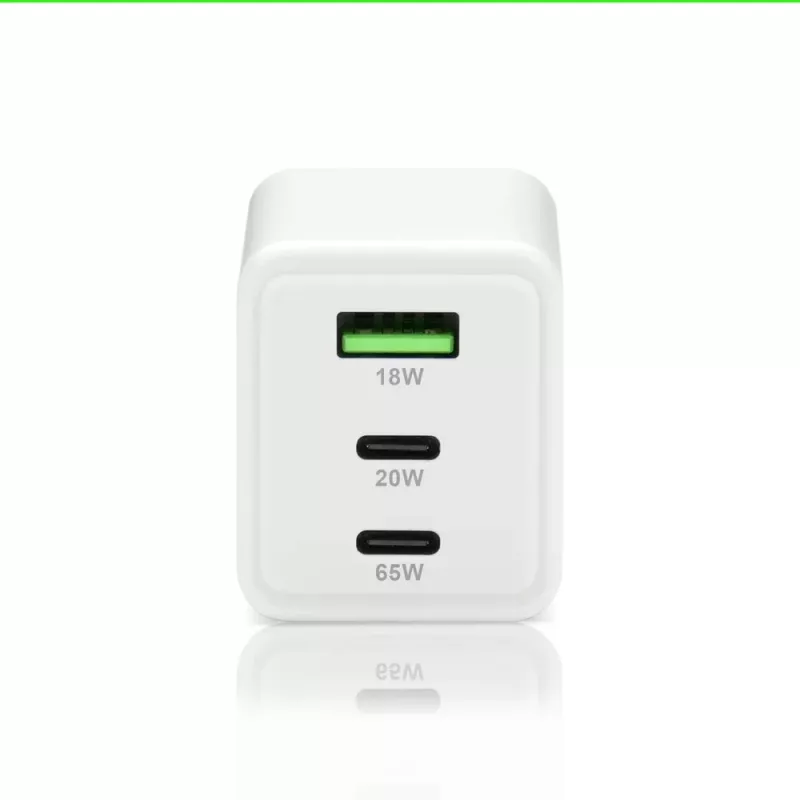 Toiteadapter everActive SQ-655Q 65W, 1×USB-A + 2×USB-C kiirlaadimine