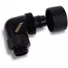 Eiszapfen 16/10mm kruviliitmik 90° pööratav G1/4, must ühendus, pehmetele voolikutele (PVC, silikoon, neopreen)