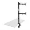 Maclean MC-967 Topeltvertikaalne monitori lauahoidja, max VESA 100x100, 13-27, 2x 9kg, pulbervärvitud, kallutatav, pööratav, reguleeritav