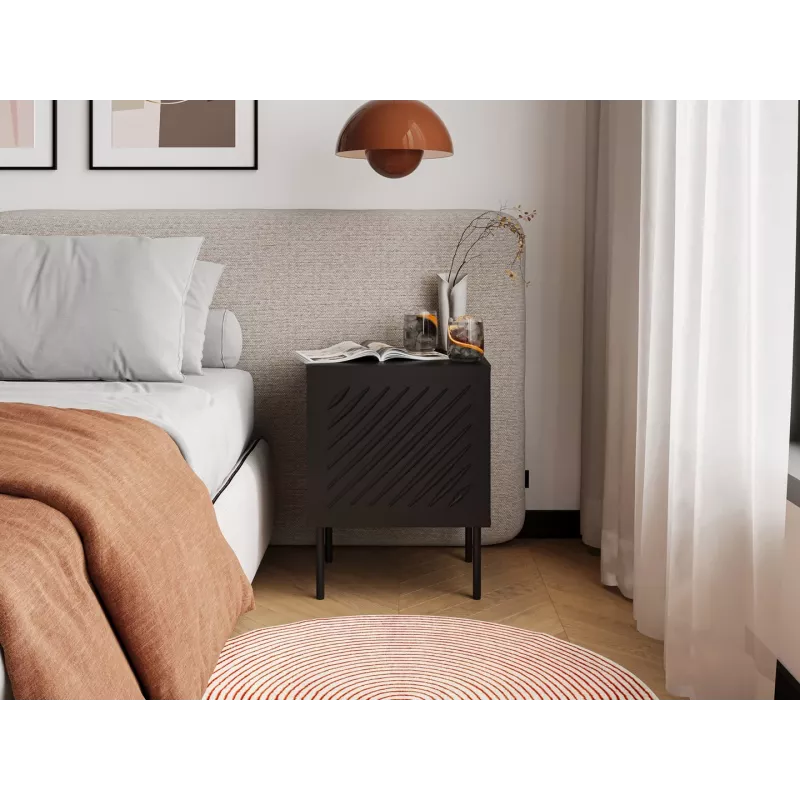 Öökapp Cama Meble SIENA komplekt 2 tk, 44,5×40×59 cm, must matt, MDF ja puitlaastplaat